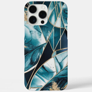 エレガントな銅色   華やかなオパールブルーのゴールドケース-M iPhone 16 PRO MAXケース
