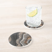 エレガントな銅、銀、黒大理石コースター コースター (側面)