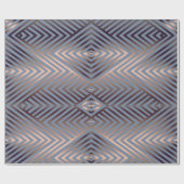 エレガントな鋼鉄の青と砂の色のモダンなシェブロン ラッピングペーパー (フラット)