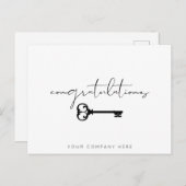 エレガントな鍵 おめでとう 新しい家 不動産 ポストカード (正面/裏面)