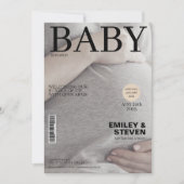 エレガントな雑誌の表紙の写真　ベビーシャワー 招待状 (正面)