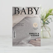 エレガントな雑誌の表紙の写真　ベビーシャワー 招待状 (スタンド正面)