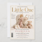 エレガントな雑誌の表紙 ベビーシャワー 招待状 (正面)