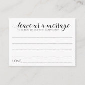 エレガントな離れウェディング私たちメッセージアドバイスカード アドバイスカード (正面)