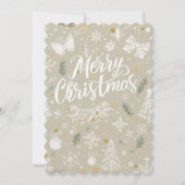 エレガントな雪のクリスマス招待状カード(5"x7") 招待状 (正面)