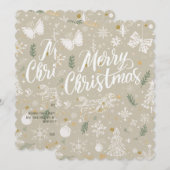 エレガントな雪のクリスマス招待状カード(5"x7") 招待状 (正面/裏面)