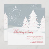 エレガントな雪の木の休日のパーティの招待状 招待状 (正面/裏面)