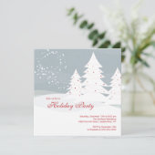 エレガントな雪の木の休日のパーティの招待状 招待状 (スタンド正面)