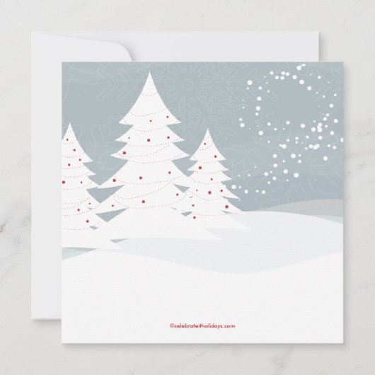 エレガントな雪の木の休日のパーティの招待状 招待状 (裏面)