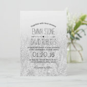 エレガントな雪の森の冬のウェディング 招待状 (スタンド正面)