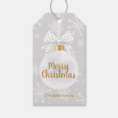 エレガントな雪の結晶のクリスマスオーナメント ギフトタグ (正面)