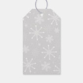 エレガントな雪の結晶のクリスマスオーナメント ギフトタグ (裏面)