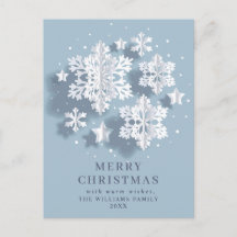 エレガントな雪の結晶のクリスマスグリーティングホリデー