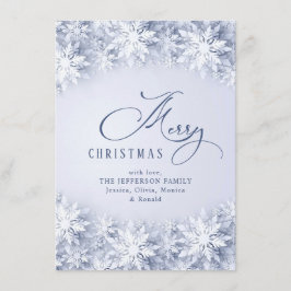 エレガントな雪の結晶のクリスマスグリーティング シーズンカード