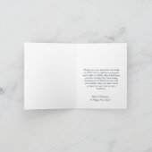 エレガントな雪の結晶のクリスマスツリー ホリデーシーズンへの挨拶 サンキューカード (内部)