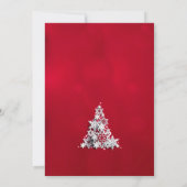エレガントな雪の結晶のクリスマスツリー ホリデーパーティー 招待状 (裏面)