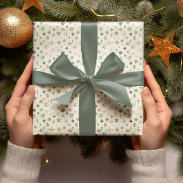 エレガントな雪の結晶のクリスマス包装紙 ラッピングペーパー