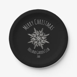 エレガントな雪の結晶のクリスマス紙皿 ペーパープレート