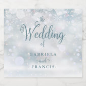 エレガントな雪の結晶のスクリプト冬の結婚式 ビールラベル (シングルラベル)