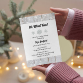 エレガントな雪の結晶のベビーシャワー招待状 招待状