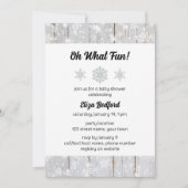 エレガントな雪の結晶のベビーシャワー招待状 招待状 (正面)