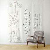 エレガントな雪の結晶の冬のベイビーシャワーウェルカム タペストリー (インサイチュ)