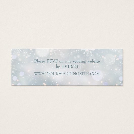 エレガントな雪の結晶の冬の結婚式のウェブサイトRSVP (正面)