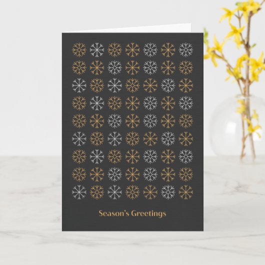 エレガントな雪の結晶の季節の挨拶 カード (黄色い花)