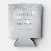 エレガントな雪の結晶　ウィンターワンダーランドのウェディング 缶クーラー (正面)