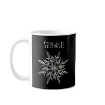 エレガントな雪の結晶 クリスマスコーヒーマグ