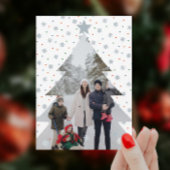 エレガントな雪の結晶 クリスマスツリー 写真入り