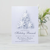 エレガントな雪の結晶 クリスマス ホリデー ブランシュ 招待状 (スタンド正面)