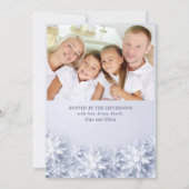 エレガントな雪の結晶 クリスマス ホリデー ブランシュ 招待状 (裏面)