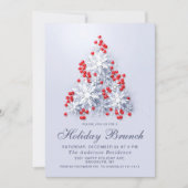 エレガントな雪の結晶 クリスマス ホリデー ブランシュ 招待状 (正面)