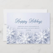 エレガントな雪の結晶 コーポレート クリスマス グリーティング (正面)