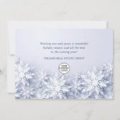 エレガントな雪の結晶 コーポレート クリスマス グリーティング (裏面)