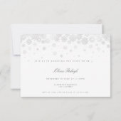 エレガントな雪の結晶 ブライズメイド パーティー カード (裏面)