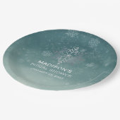 エレガントな雪の結晶 ブライダルシャワー ペーパープレート (アングル)