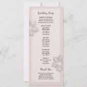 エレガントな雪の結晶 冬のウェディングプログラム 招待状 (裏面)