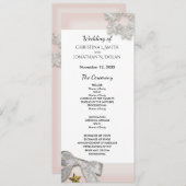 エレガントな雪の結晶 冬のウェディングプログラム 招待状 (正面/裏面)