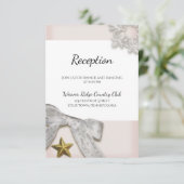 エレガントな雪の結晶 冬のウェディング レセプションカード 招待状 (スタンド正面)