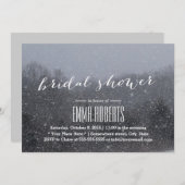 エレガントな雪の降る冬のブライダルシャワー招待状 招待状 (正面/裏面)