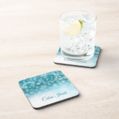 エレガントな雪片のパーソナライズな|プラスチックコースター コースター (右側)