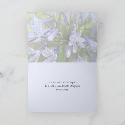 エレガントな青いアガパンサス　あらゆる場面の感謝カード サンキューカード (内部)