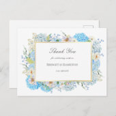 エレガントな青いアジサイのウェディング感謝 ポストカード (正面/裏面)