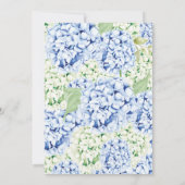 エレガントな青いアジサイのベビーシャワー招待状 招待状 (裏面)