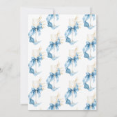 エレガントな青いアジサイのボウシャンパン ブライダルシャワー 招待状 (裏面)