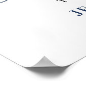 エレガントな青いアジサイの結婚式ウェルカムサイン ポスター (角)