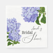 エレガントな青いアジサイの花のブライダルシャワー スタンダードランチョンナプキン (正面)