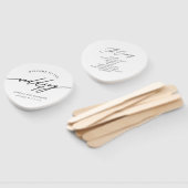 エレガントな青いカリグラフィー結婚式プログラム扇 ハンドファン (組立なし)